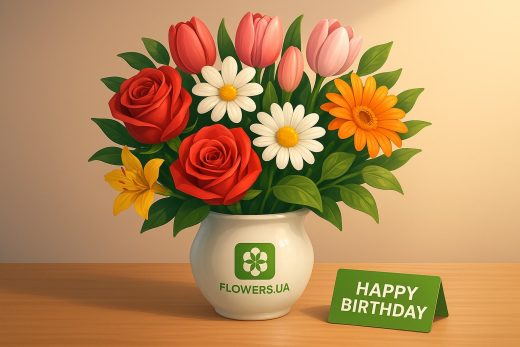 Bukety kvitiv do dnia narodzhennia vid Flowers.ua